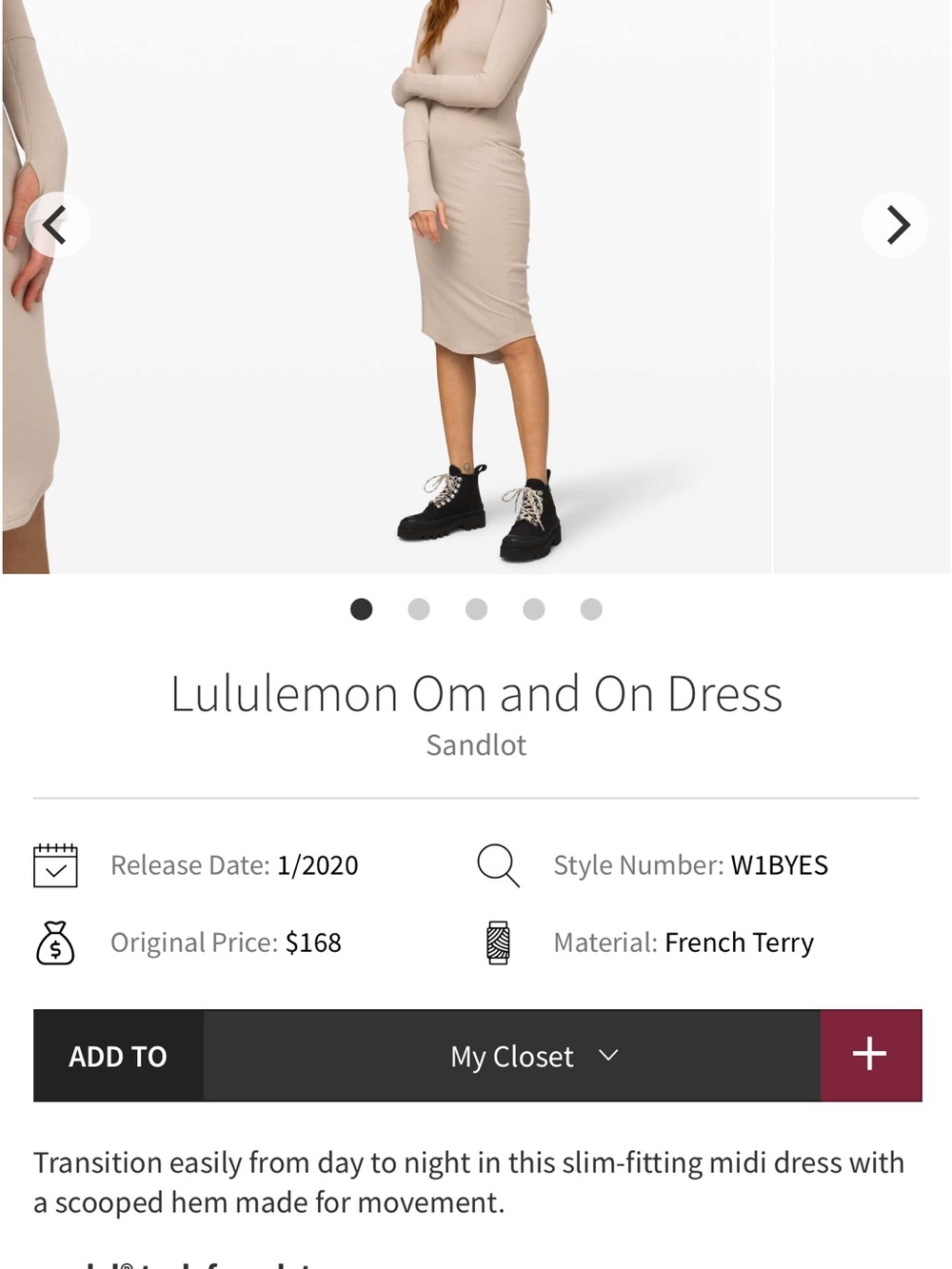 LULULEMON OM AND ON DRESS WITH POCKETS